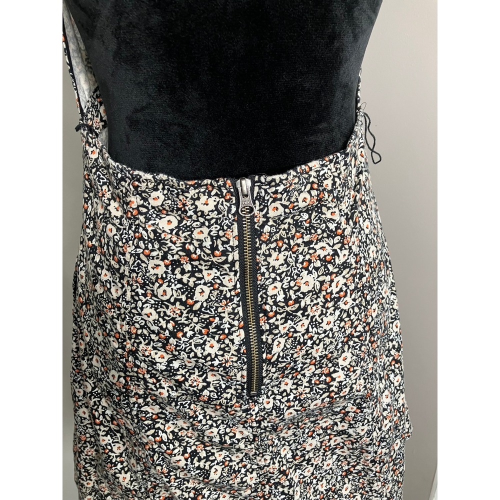 Free People Baby's Got It Denim Convertible Halter Floral Cotton Mini Dress Sz 8 - Picture 6 of 14